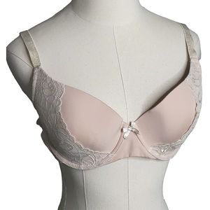 Perfects Perfectly Australian Balconette Padded Underwire Lace Sparkles Bra 38 C